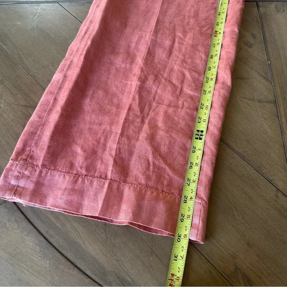 Faherty Sun Strider Linen Pants Wide Leg High Rise Womens Small Red Rock/Orange - Picture 10 of 13